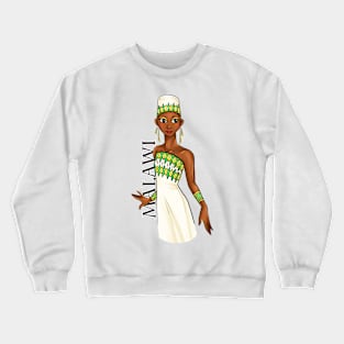 Black is Beautiful - Malawi African Melanin Girl in traditional outfit Crewneck Sweatshirt